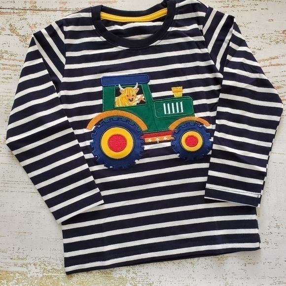 Highland Cow and Tractor Applique Long-Sleeve Top - Picture 11 of 16